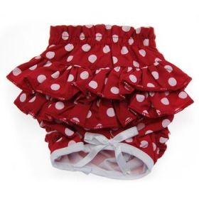 Ruffled Red Polka Dot Dog Panties (Variation: X-Large)