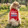 Red White And Cute Dog Shirt - Flame Scarlet Red