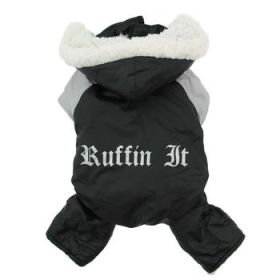 Ruffin It Dog Snowsuit Harness - Black And Gray (Variation: X-Small)