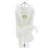 White Gold Crown Cotton Dog Bathrobe By Doggie Design