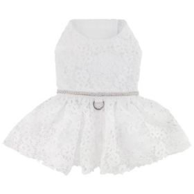 White Lace Dog Wedding Dress With Matching Leash (Variation: X-Small)