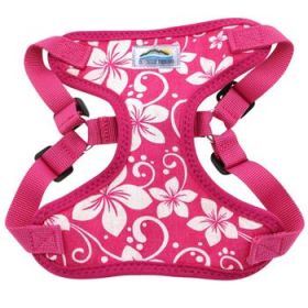 Wrap And Snap Choke Free Dog Harness By Doggie Design - Pink Hibiscus (Variation: Small)