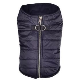 Zip-Up Dog Puffer Vest - Black (Variation: X-Small)